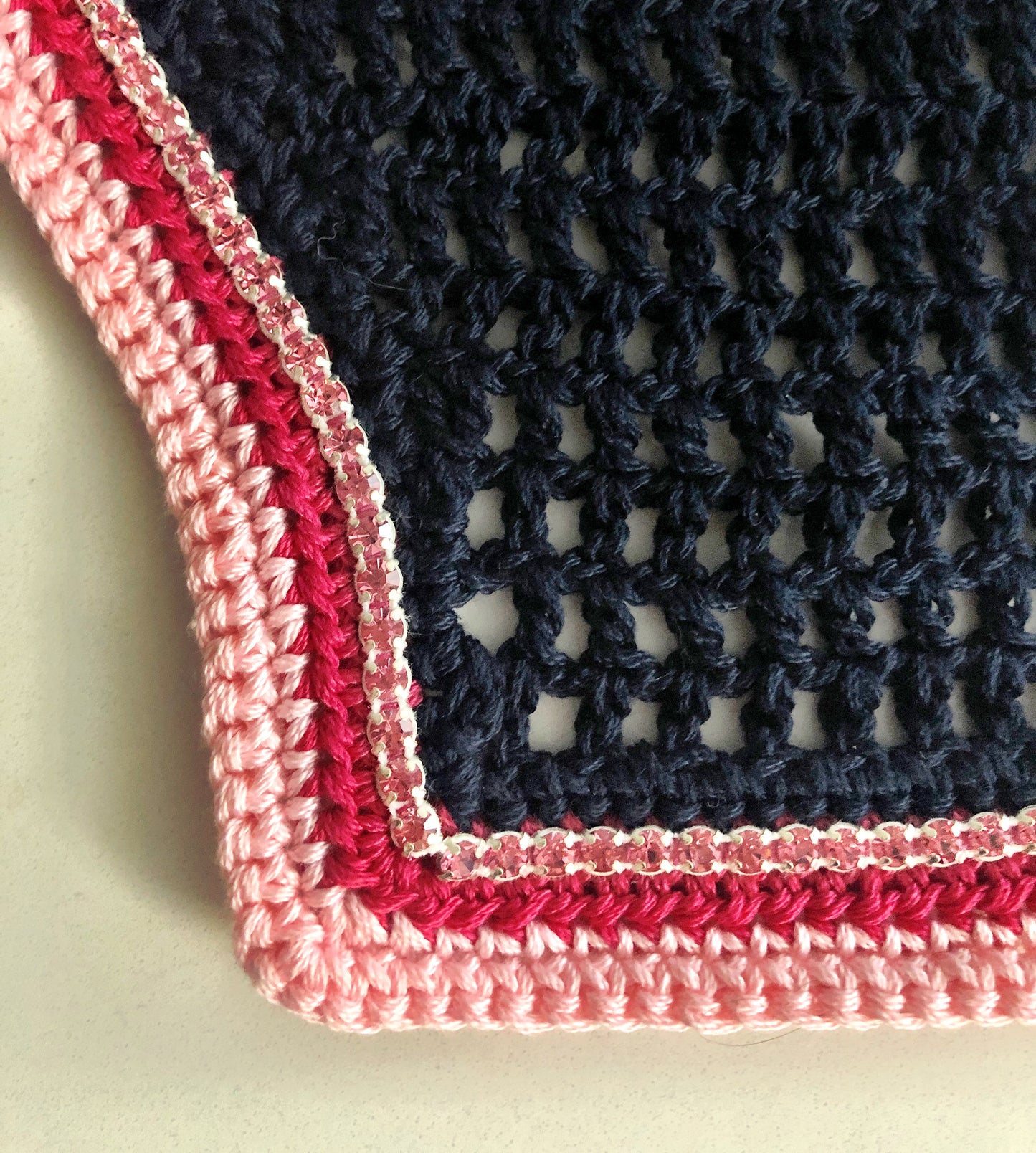 Navy with Hot Pink and Light Pink Trim